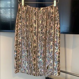 J. Crew midi sequin snakeskin skirt size 0